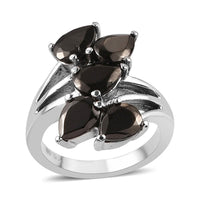 Elite Shungite 5 Stone Ring in Stainless Steel 2.10 ctw