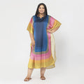 Tamsy Blue and Pink Printed Kaftan - One Size Fits Most - Sticky add to cart bar