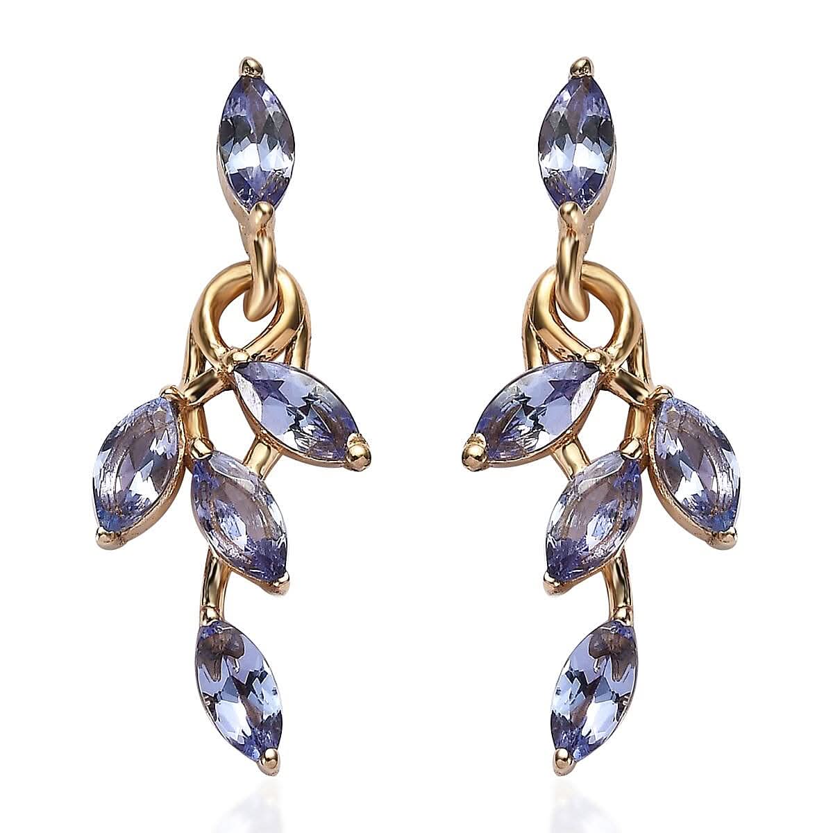 Tanzanite Dangle Earrings in Vermeil YG Over Sterling Silver 1.35 ctw
