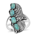 Santa Fe Style Kingman Turquoise Ring in Sterling Silver 2.75 ctw - Sticky add to cart bar