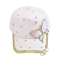Resin Crystal Butterfly Cap - White - Sticky add to cart bar