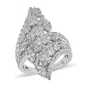 Diamond Bypass Ring in Platinum Over Sterling Silver 1.50 ctw - Sticky add to cart bar