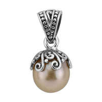Bali Legacy South Sea Golden Pearl Pendant in Sterling Silver