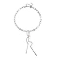 White Freshwater Pearl Necklace 20.5-22.5 Inches in Silvertone - Sticky add to cart bar
