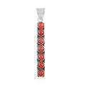 Santa Fe Style Plum Coral Pendant in Sterling Silver 2.00 ctw - Sticky add to cart bar