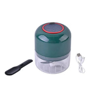 Rechargeable Garlic Chopper with USB Cable - Green