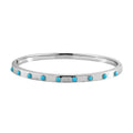 Sleeping Beauty Turquoise Bangle Bracelet in Stainless Steel (7.25 In) 0.65 ctw - Sticky add to cart bar