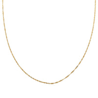 Singapore Chain Necklace 18 Inches in 10K Yellow Gold