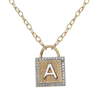 Moissanite Initial A Necklace (18 Inches) in Vermeil YG and Platinum Over Sterling Silver 0.25 ctw