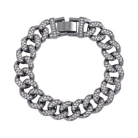 White Austrian Crystal Bracelet in Blacktone (6.50 In)
