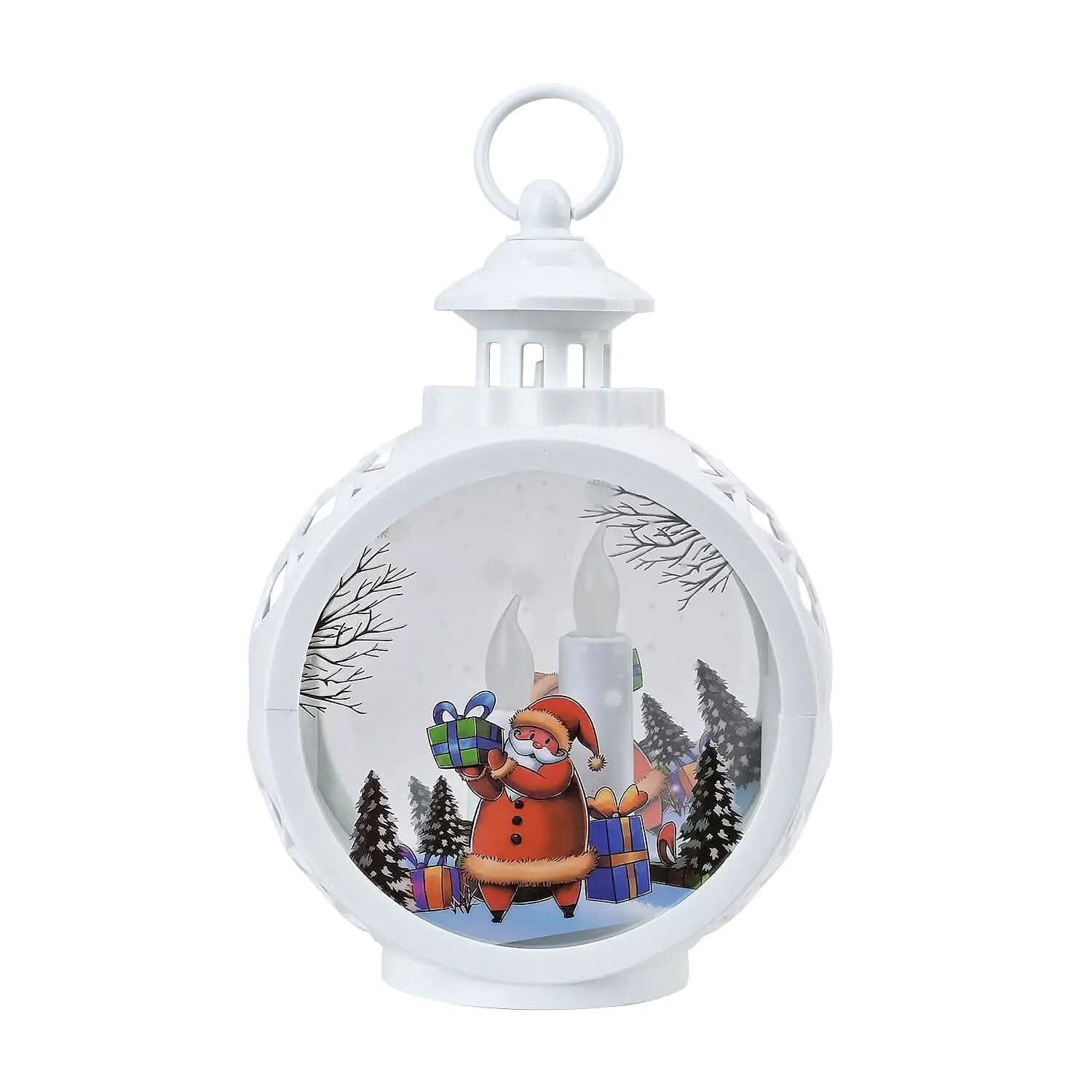 Hanging Lantern Christmas LED Light (3*AAA Batteries Not Included) - White (6.88"x3.81"9.56")