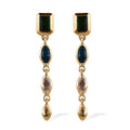 Mixed Gemstones and Shapes Dangle Earrings in Vermeil Yellow Gold Over Sterling Silver 2.35 ctw - Sticky add to cart bar