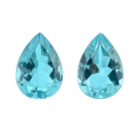 AAA Blue Apatite Set of 2 (Pear 7x5 mm) 1.30 ctw