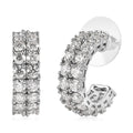 Moissanite Half Hoop Earrings in Platinum Over Sterling Silver 4.90 ctw - Sticky add to cart bar