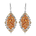 Salamanca Fire Opal Lever Back Earrings in Vermeil Yellow Gold and Platinum Over Sterling Silver 5.10 ctw - Sticky add to cart bar