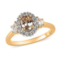 AAA Turkizite and White Zircon Halo Ring in Vermeil Yellow Gold Over Sterling Silver 1.15 ctw - Sticky add to cart bar