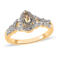 AAA Turkizite and White Zircon Halo Ring in Vermeil Yellow Gold Over Sterling Silver 1.40 ctw - Sticky add to cart bar