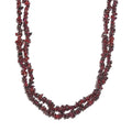 Orissa Rhodolite Garnet Chips 2 Row Necklace 20 Inches in Sterling Silver 300.00 ctw - Sticky add to cart bar