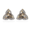 AAA Turkizite and White Zircon Stud Earrings in Vermeil Yellow Gold Over Sterling Silver 1.35 ctw - Sticky add to cart bar