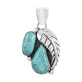 Santa Fe Style Kingman Turquoise Pendant in Sterling Silver 3.30 ctw - Sticky add to cart bar
