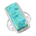Santa Fe Style Kingman Turquoise Ring in Sterling Silver 7.50 ctw - Sticky add to cart bar
