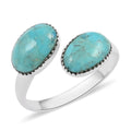 Santa Fe Style Kingman Turquoise Ring in Sterling Silver 2.00 ctw - Sticky add to cart bar