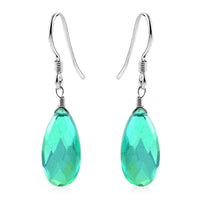 Peacock Quartz (Triplet) Dangle Earrings in Sterling Silver 12.65 ctw
