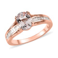 Pink Morganite and Diamond Ring in Vermeil Rose Gold Over Sterling Silver 1.25 ctw (Del. In 5-7 Days) - Sticky add to cart bar