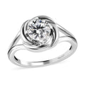Moissanite Solitaire Ring in Platinum Over Sterling Silver (Size 10.0) 0.75 ctw - Sticky add to cart bar