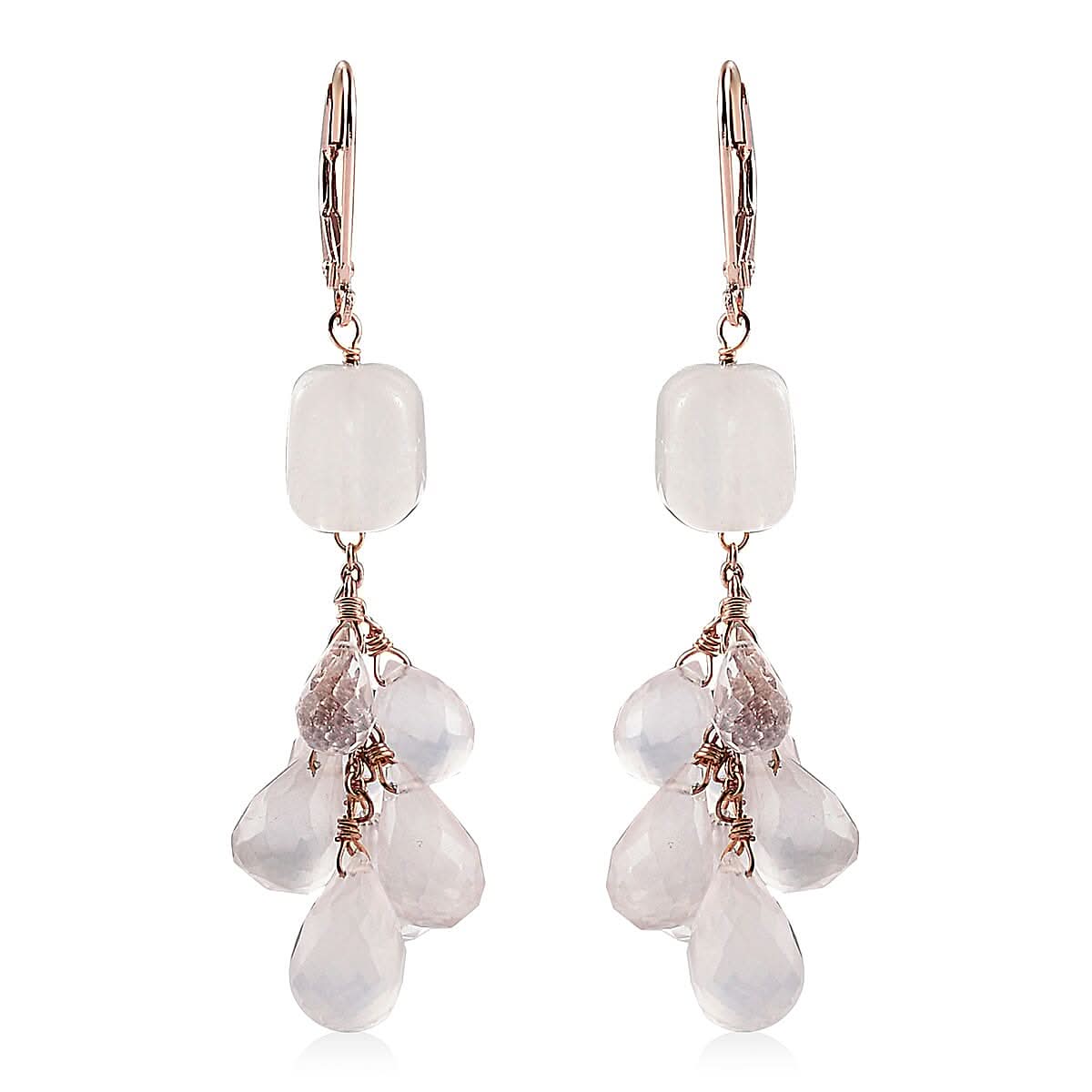 Galilea Rose Quartz Earrings in Sterling Silver 24.00 ctw