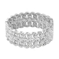 White Austrian Crystal Bangle Bracelet in Silvertone (6.50 In) - Sticky add to cart bar