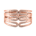 White Austrian Crystal Cuff Bracelet in Silvertone (7.00 In) - Sticky add to cart bar