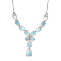 Premium Rainbow Moonstone Necklace 18-20 Inches in Platinum Over Sterling Silver 17.00 ctw - Sticky add to cart bar