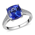 Certified & Appraised Rhapsody 950 Platinum AAAA Tanzanite, Diamond (E-F, VS) (0.22 cts) Ring (Size 10.0) (6 g) (Del. in 15-20 Days) 4.00 ctw - Sticky add to cart bar