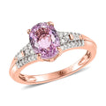 AAA Patroke Kunzite and Diamond Ring in Vermeil Rose Gold Over Sterling Silver 2.00 ctw - Sticky add to cart bar