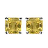 Yellow Sapphire Solitaire Stud Earrings in Platinum Over Sterling Silver 1.85 ctw