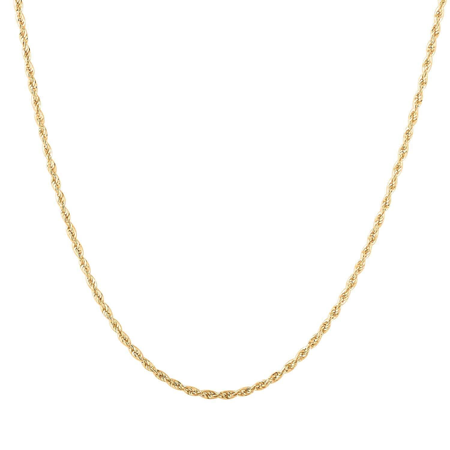 14K Yellow Gold 1.5mm Rope Chain Necklace 24 Inches 1.80 Grams