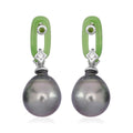 Tahitian Cultured Pearl and Multi Gemstone Earrings in Rhodium Over Sterling Silver 3.25 ctw - Sticky add to cart bar