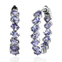 Tanzanite Inside Out Hoop Earrings in Platinum Over Sterling Silver 4.00 ctw