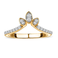 Iliana 18K White Gold Diamond (G-H, SI) Floral Chevron Band Ring (Size 6.0) 0.20 ctw