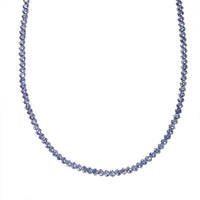Doorbuster Tanzanite Tennis Necklace (18 Inches) in Platinum Over Sterling Silver 20.15 ctw