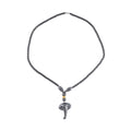 Hematite Elephant Pendant with Beaded Necklace (20 Inches) in Dualtone 100.00 ctw - Sticky add to cart bar