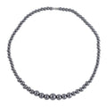 Magic Plated Hematite Beaded Necklace 20 Inches in Silvertone 120.00 ctw - Sticky add to cart bar