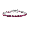 Niassa Ruby (FF) Tennis Bracelet in Platinum Over Sterling Silver (6.50 In) 18.65 ctw - Sticky add to cart bar