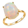 Luxoro 10K Yellow Gold AAA Ethiopian Welo Opal Solitaire Ring (Del. in 3-5 Days) 6.85 ctw - Sticky add to cart bar