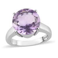 Rose De France Amethyst Solitaire Ring in Stainless Steel 6.35 ctw