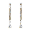 Moissanite 3.10 ctw Dangling Earrings in Vermeil Yellow Gold Over Sterling Silver - Sticky add to cart bar