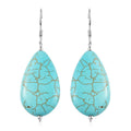 Blue Howlite Dangle Earrings in Sterling Silver 65.00 ctw - Sticky add to cart bar