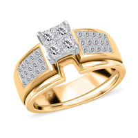 14K Yellow Gold Princess Cut Diamond H-I I2-I3 Ring 5.60 Grams 1.10 ctw
