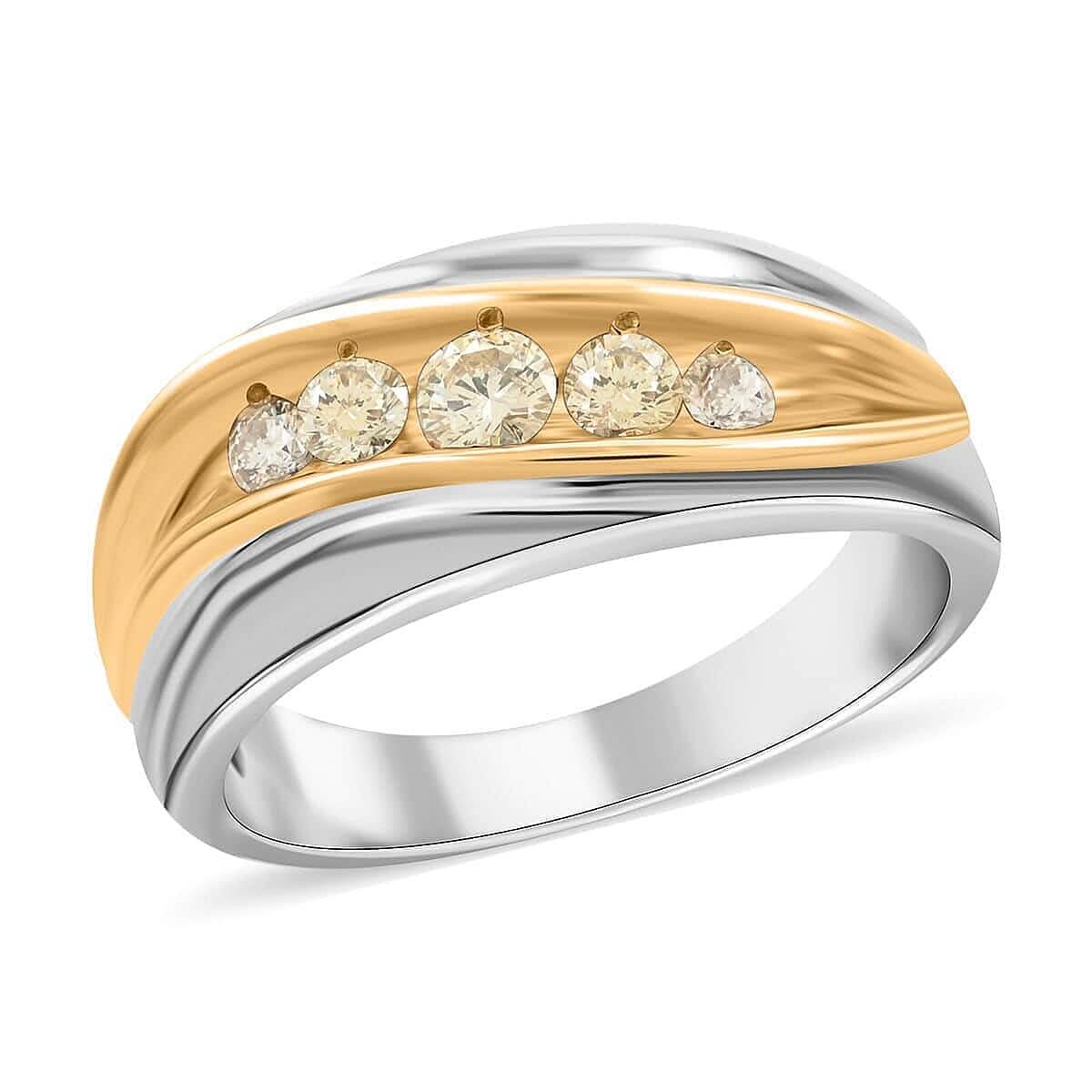 14K White and Yellow Gold Diamond H-I SI1-SI2 Ring 8.50 Grams 0.50 ctw